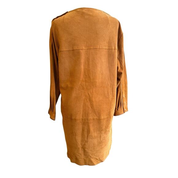 Isabel Marant Goat Suede Mini Shift Dress Size 40 US 8 Leather Tan - Picture 9 of 15